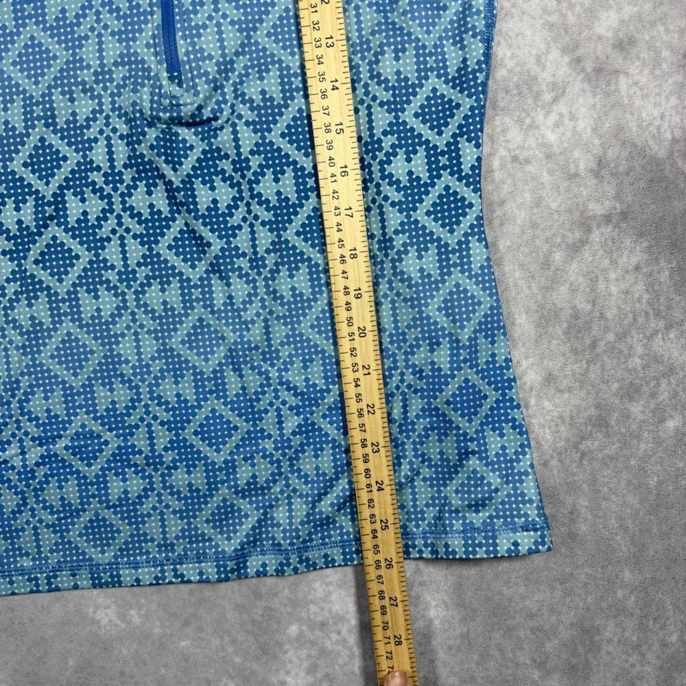 Nike Pro Hyperwarm Womens M Blue Geometric Half Zip Long Sleeve Top Athletic Gym - Picture 6 of 6